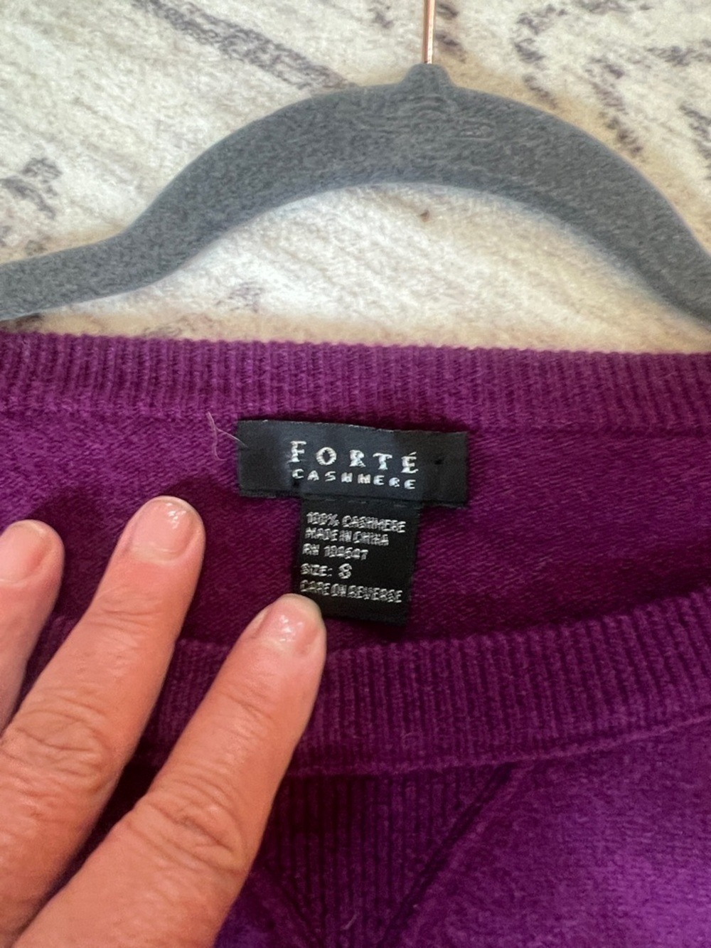 Forte Cashmere Purple Cowlneck Cashmere Sweater - Picture 8 of 8